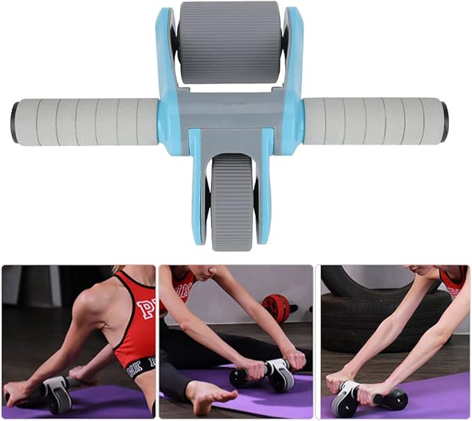 2 Wheels Ab Roller Wheel Abdominal Exerciser with Knee Pad Home Fitness Equipment