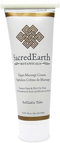 Vegan Massage Cream (8oz Tube) - Unscented, Water Dispersible, Nut Oil Free, Gluten Free and Contains Only Certified Organic Oils and Extracts.