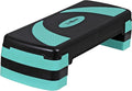 30" Aerobic Step Platform - 3-Level Adjustable Height (4"/6"/8"), Non-Slip Fitness Stepper w/Stackable Risers for Home Gym, Cardio & Strength Training