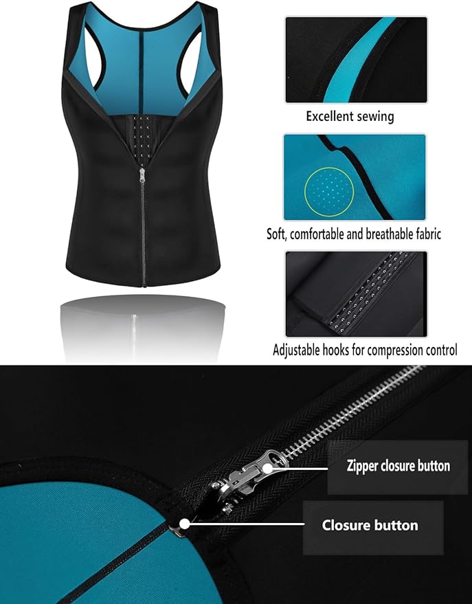 Sweat Vest for Men Neoprene Sauna Suit Corset Waist Trainer Workout Tank Tops Weight Loss Body Shaper Shirts