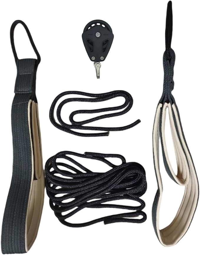 Pilates Reformer Pull Ropes with Wheel Double Loop Straps for Strength Training Balance Fitness Studio Use Adults