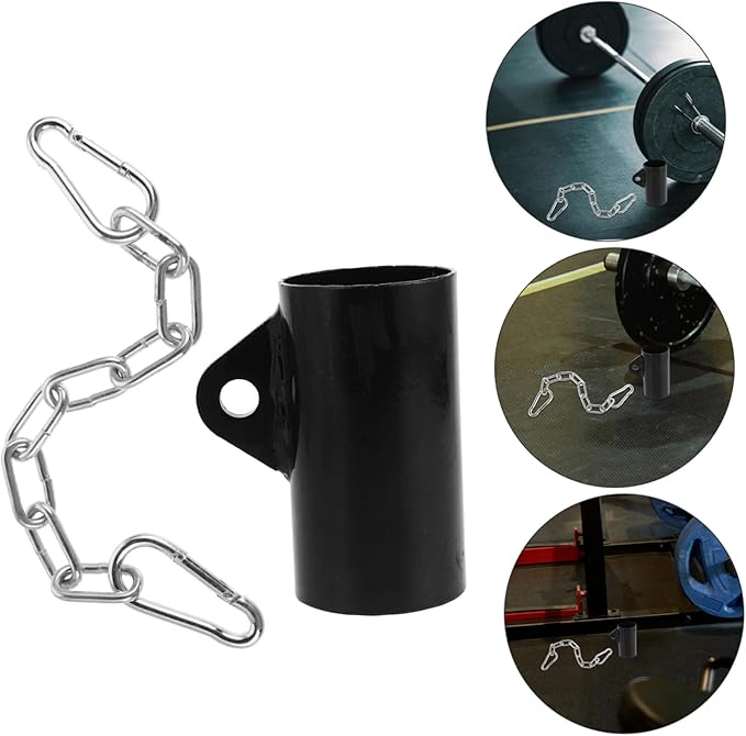 Barbell Row Attachment T Shape Bar Adapter with Chain Fitness Equipment for Strength Training Adjustable Barbell Sleeve for Gym Workouts