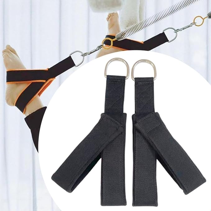 2Pcs Pilates Straps Reformer Straps D Ring Core Waist Back Leg Y Loops Fitness Straps Yoga Straps for Exercise Men Home Women