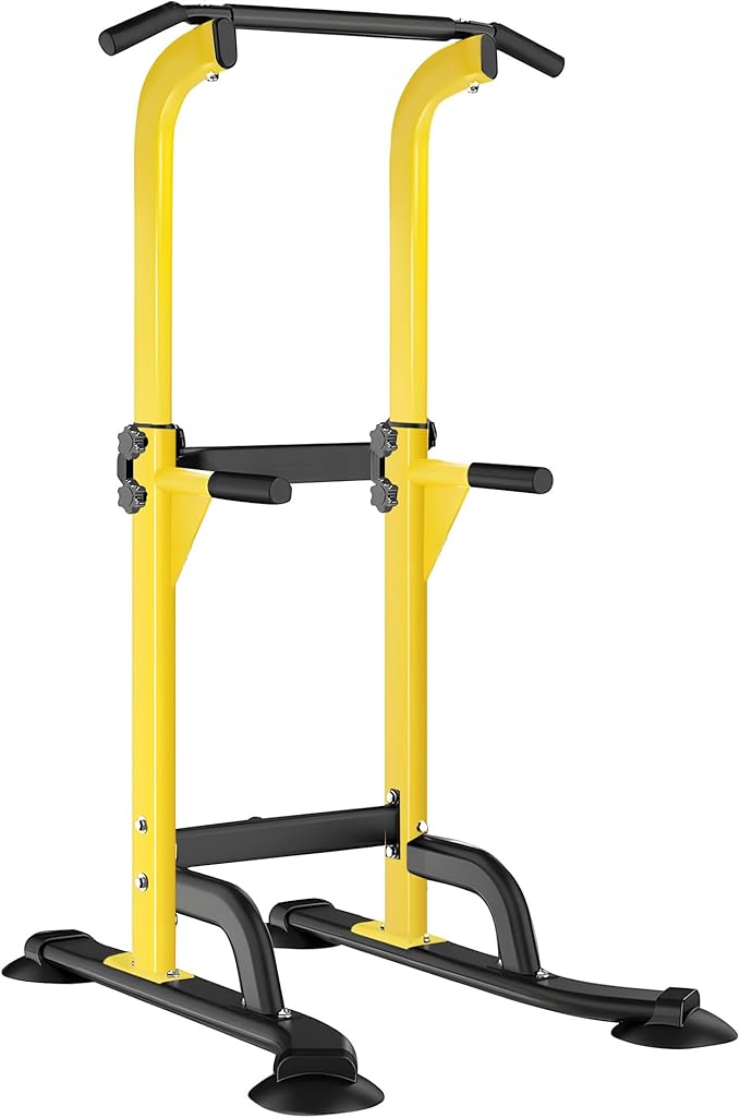 SogesHome Power Tower Pull Up Bar and Dip Station, Height Adjustable Dip Stand Exercise Machine for Home Gym, Multi-Functional Free Standing Strength Training Fitness Workout Station