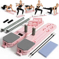 Pilates Reformer Board, 12-in-1 Portable Pilates Board for Home Workout, Core & Abs Toning, Full Body Sculpting Equipment, Pink / White