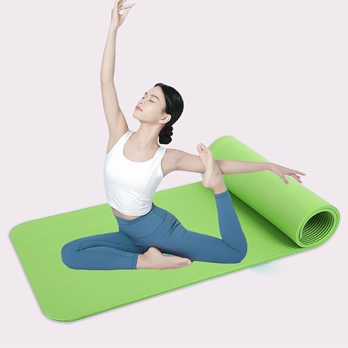 Yoga Mat Thick 1/5" Thick Non Slip Anti-Tear High Density Exercise Mat with Carrying Strap Large Yoga Mat for Floor, Gym, Fitness, Pilates, Stretching, Home Yoga, Workouts