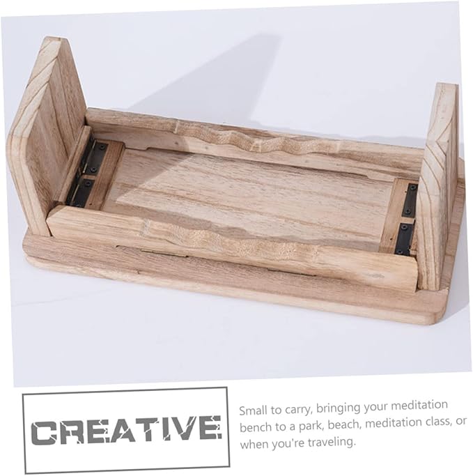 Mikikit Meditation Bench Portable Wooden Kneeling Stool Foldable Zen Stool for Meditation Prayer and Tea Non-Slip Design Lightweight for Home Use