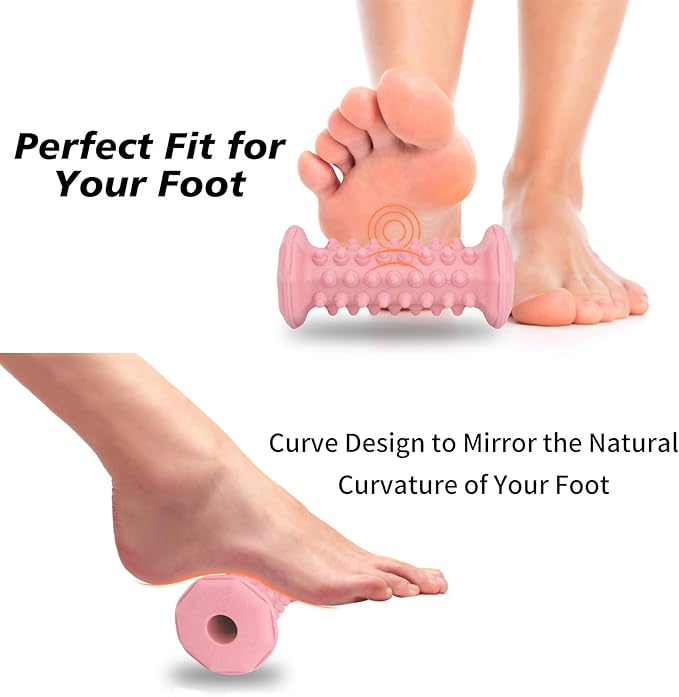 Plantar Fasciitis Relief,Foot Roller,Foot Massager Roller for Deep Tissue Muscle Massage,Portable Reflexology Tool,Heel Massager-Pink