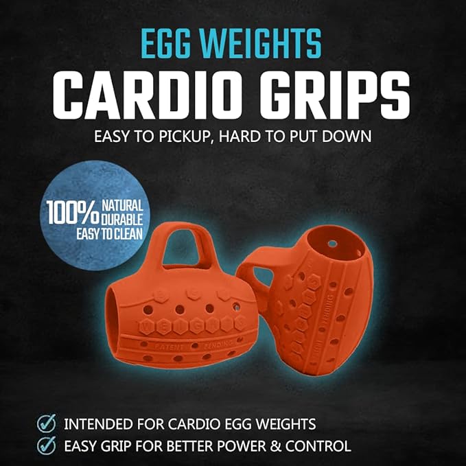 Egg Weights Colored Cardio 2.0 lbs Pair Replacement Grips Anti-Slip Silicone Rubber Finger Loop for Cardio Egg Weights