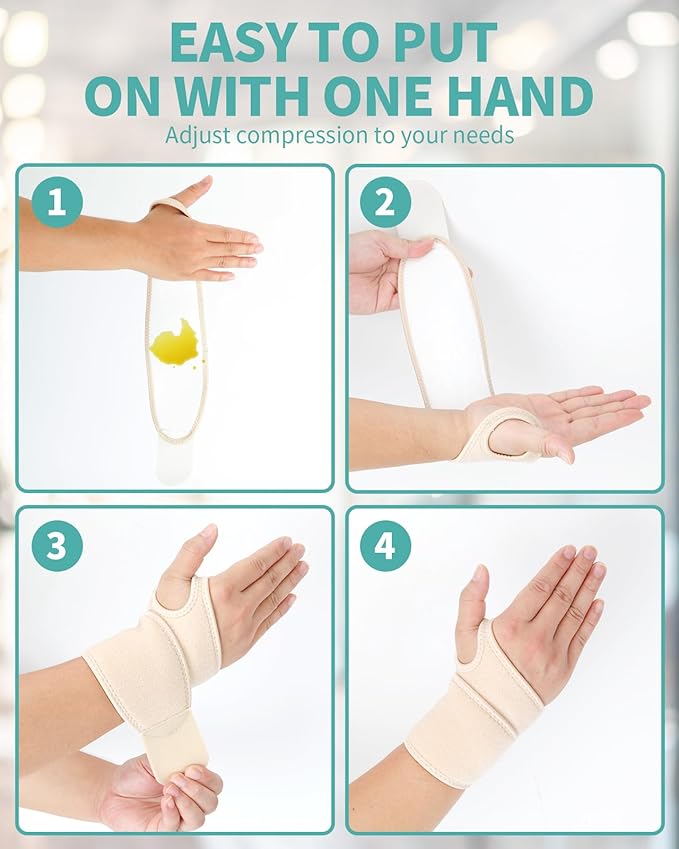 2PCS Castor Oil Pack Wrap for Wrist Hand Wrap Wrist Brace for Carpal Tunnel Relief,Adjustable Reusable Compression Support for Women Men Right & Left Hands,Castor Oil Not Included