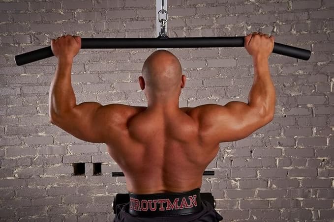 48" STRAIGHT LAT BAR Fat Grip 1-3/4" the Best Lateral Pulldown Bar - Lat Pull Bar for Cable Back Workouts - Lat Pull Down Bar Extreme!