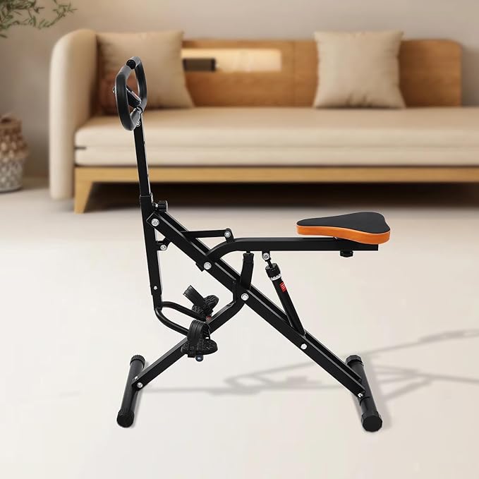 Squat Machine, Foldable Squat Exercise Equipment with LCD, Adjustable Handle and Resistance, 265Lbs Capacity for Glutes and Legs Workout, Home, Gym, Office