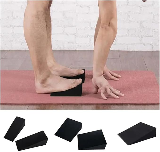 Yoga Foam Wedge Slanting Board EVA Foam Stretch Slant Boards Yoga Block Calf Extender Foot Stretcher(15x12x5cm 1 Pair)