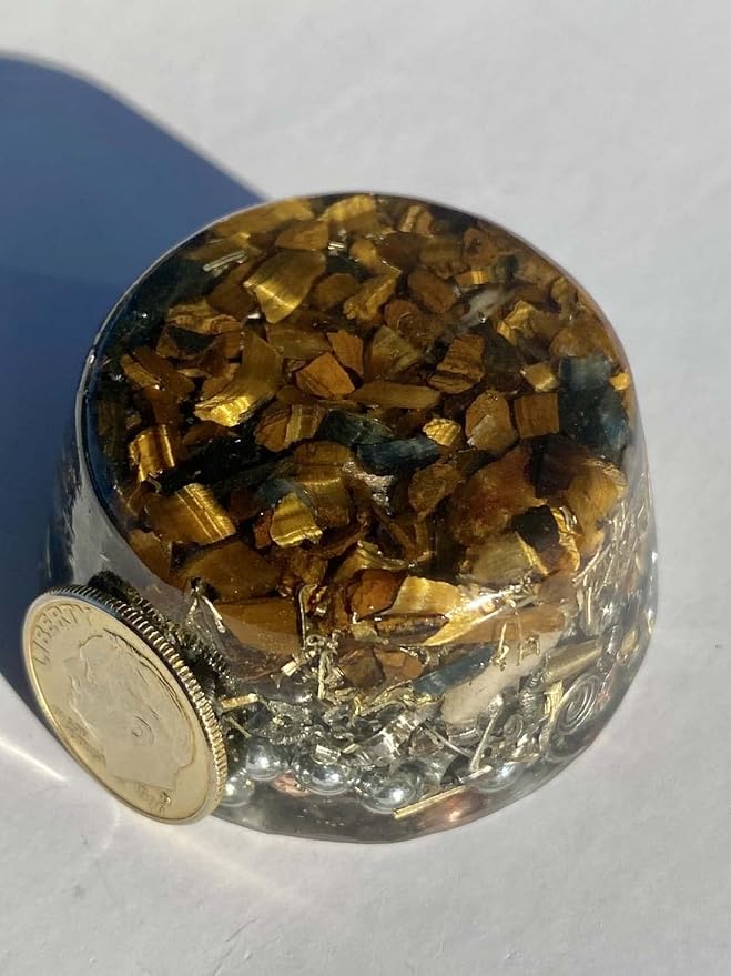 Tiger's Eye Orgone Generator Energy Accumulator 528Hz/7.83Hz/Advance Harmonics Many Beautiful Ingredients and Colors! (Tiger's Eye)