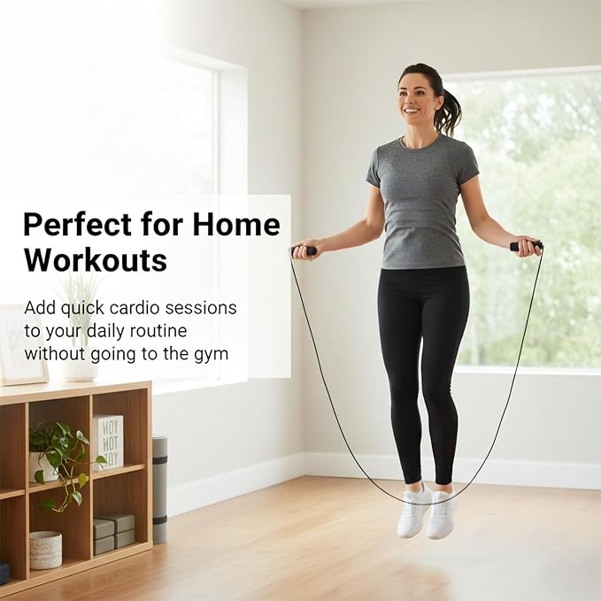 Jump Rope for Fitness – Adjustable PVC Exercise Rope with Tangle-Free Design & Comfortable Foam Handles, Ideal for Cardio, Home Workout & Training for Men, Women & Kids – XYLsports