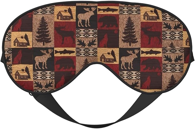 Bear Deer Fish Eye Mask, Blackout Eye Mask unisex,Sleep Eye Covers with Adjustable Straps, Travel Eye Mask