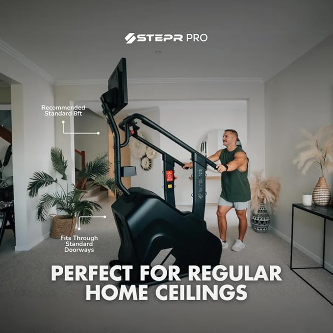 STEPR PRO Classic Stair Master with LED Touchscreen, Commercial Grade Stairmaster Machine for Home, 190 Steps/Min, Bluetooth Stepper Machine, Resistance Band Attachments, Mobile App, 400 lb Capacity
