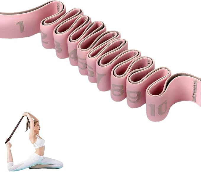 Fitness Resistance Bands for Stretching and Yoga, Number Stretch Resistance Band with Clear Markings, 8/10/12 Section Stretch Band for Fitness, Pilates, Dance, Full Body Workout