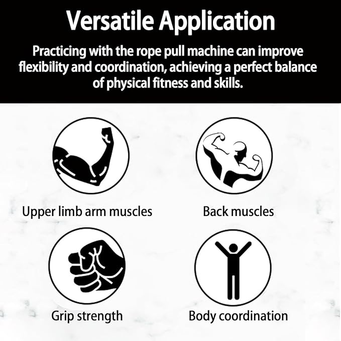 Endless Rope Trainer,Portable Cable Pulley System, Pulley Rope Climbing Machine with Adjustable Resistance, Ideal for Home Gym Enthusiasts Beginners, Rehabilitation Patients