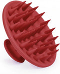 Silicone Scalp Massager Shampoo Brush, Scalp Brush for Hair Growth & Dandruff Removal, Hair Scrubber Scalp Stimulator Exfoliator Brush with Soft Bristles for Wet Dry Scalp Care (Ruby Red)