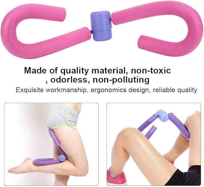 Semme Leg Thigh Exerciser Trainer Portable Gym Equipment Strength Training for Home Workout Fitness Enthusiasts Gray Pink Collodion Metal Spring