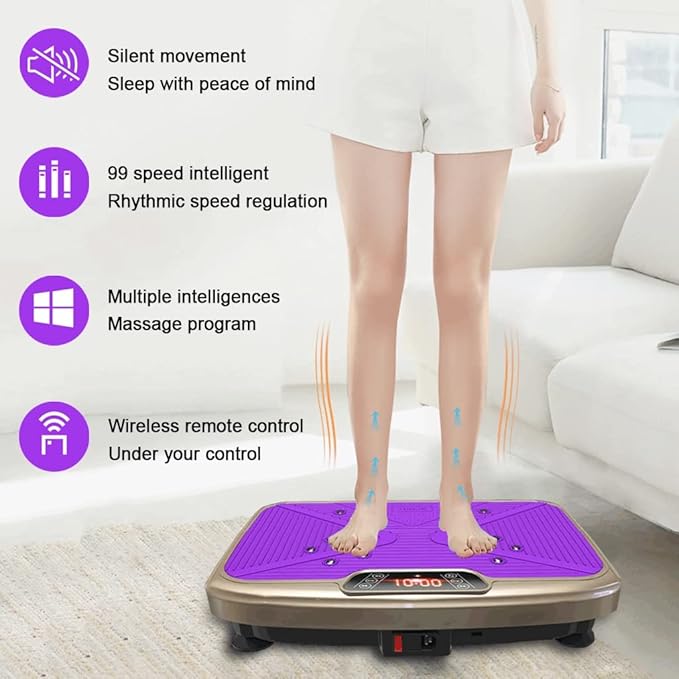 Vibration Plate Exercise Machine,Whole Body Vibration Platform Machine,Fitness Vibration Trainer for Weight Loss Shaping Toning Home Gym