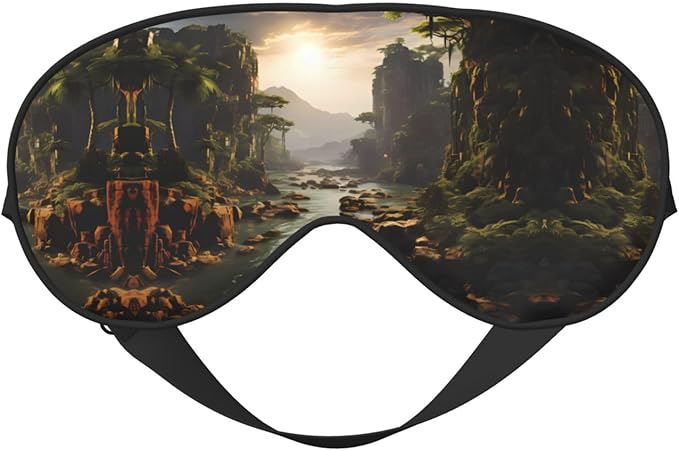 Mountains and Rivers Head-Mounted Double-Sided Light-Blocking Sleeping Eye mask to Protect Eyes and Relieve Eye Fatigue