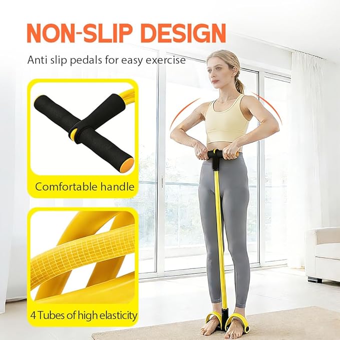 21 Fitness Resistance Bands with 4 Tube Pedal Ankle Puller, 2026 New Multifunction Elastic Yoga Resistance Band for Home Gym Use