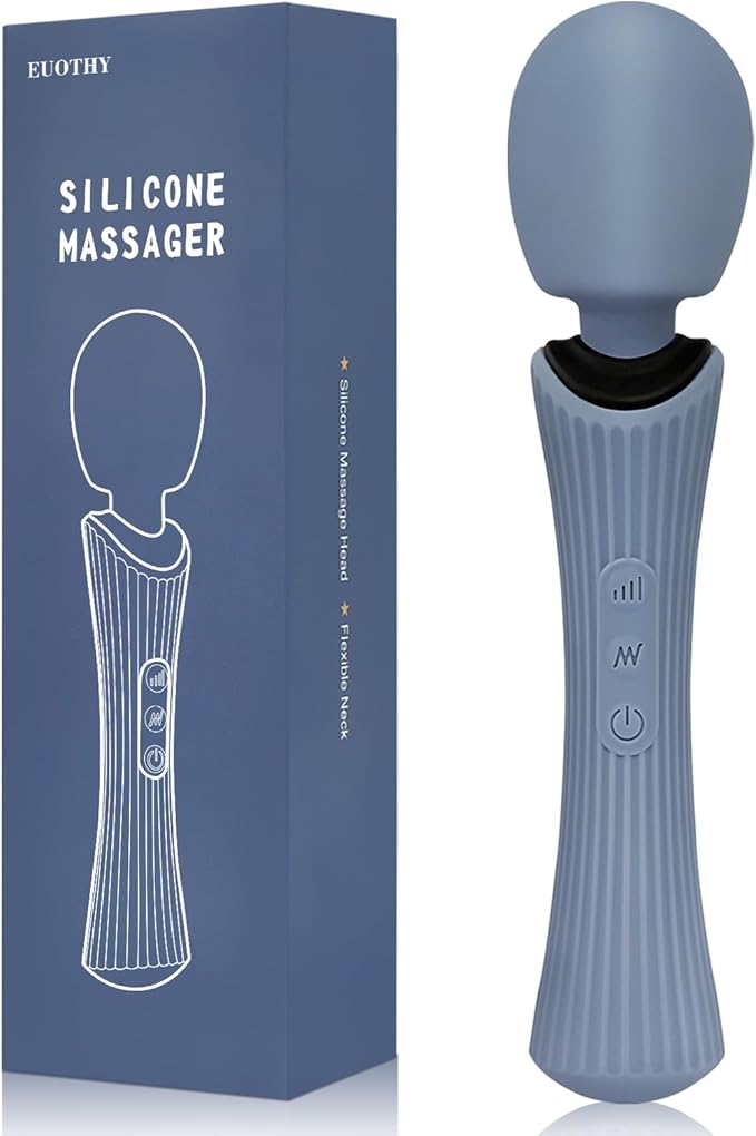 Handheld Massage Wand for Muscle Recovery - Cordless Electric Personal Massager with 12 Modes & 3 Speeds - Waterproof, Quiet & USB Rechargeable - Rose Blue