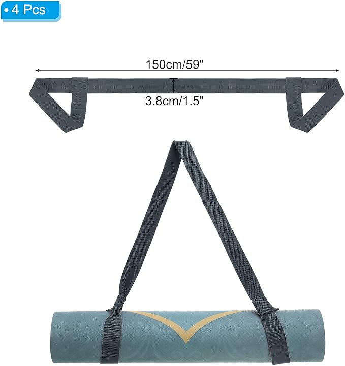 PATIKIL Yoga Mat Strap, Adjustable Yoga Mat Carrier Straps Sling Cotton Anti Slip Mat Holder Stretching Band