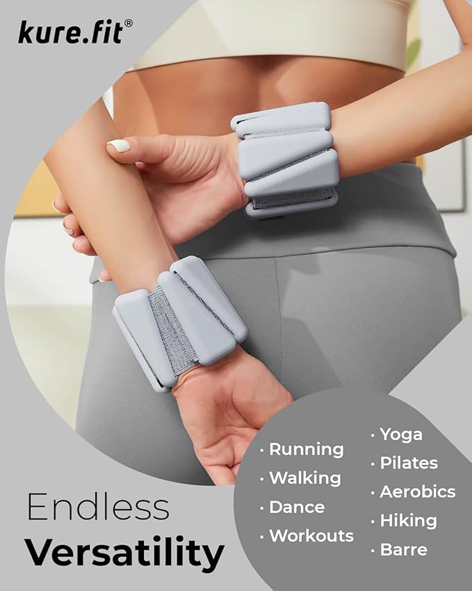 Pilates Weight | Wrist & Ankle Weights for Women | Weighted Bangles | 1LB/ 2LB Each (Set of 2)