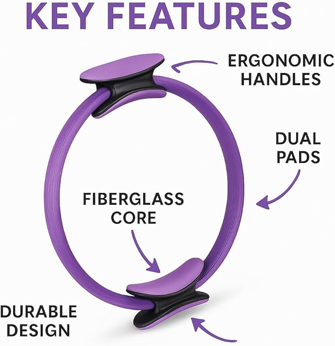 Pilates Ring and Ball Set – Premium Pilates Equipment for Home Workout – Fitness Circle & Exercise Ball for Toning, Strengthening & Flexibility – Ideal for Pilates, Yoga, Core Training