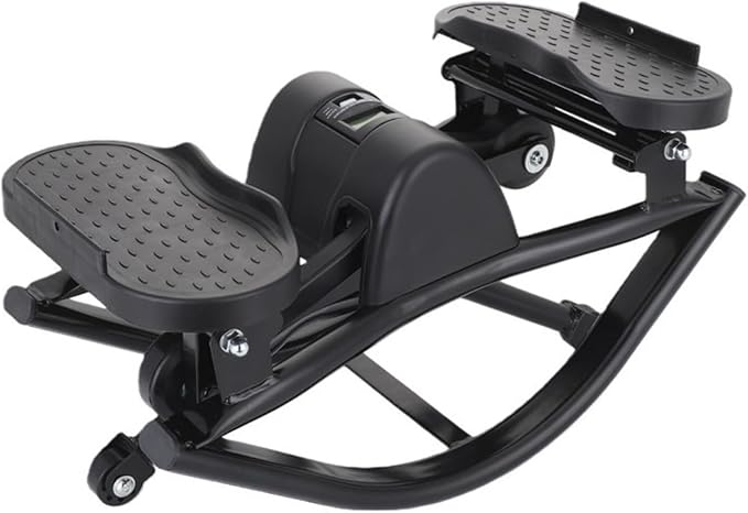 Lateral Rocking Fitness Stepper for Home Workout, Low-Impact Rock Stepper Protects Knees & Joints, Portable Compact Side-to-Side Stepper for Legs, Glutes & Abs Training