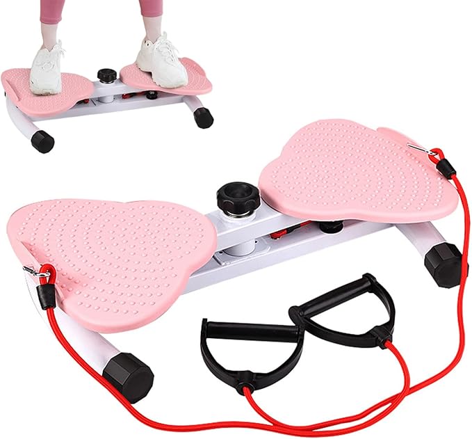 Rotating Waist Trainer,Sport Exercise Twist Board,Aerobic Waist Twister with Resistance Band,Full Body Toning Workout Ab Twister Board for Aerobic Exercise