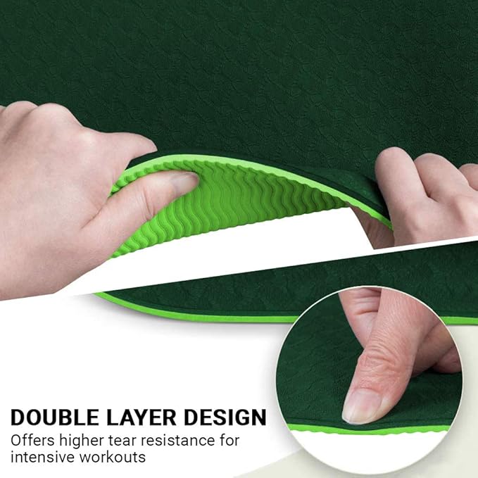 ROMIX Pro Yoga Mat Thick 6mm (1/4 inch), 72"L x 24"W Non-Slip Workout Mat with Alignment Lines, Large Yoga Mats for Women Men With Carry Bag, Exercise Mats for Home Workout Training Equipment
