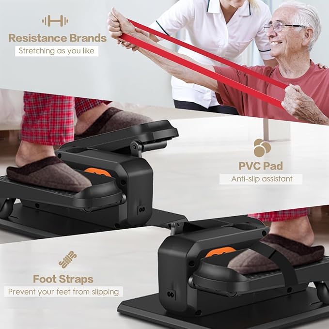 Under Desk Elliptical Machine, Electric Elliptical as Seen on TV for Seniors Adults with 15 Adjustable Speed, Quiet & Portable Electric Seated Pedal Exerciser with Remote Control & 5 Auto Mode