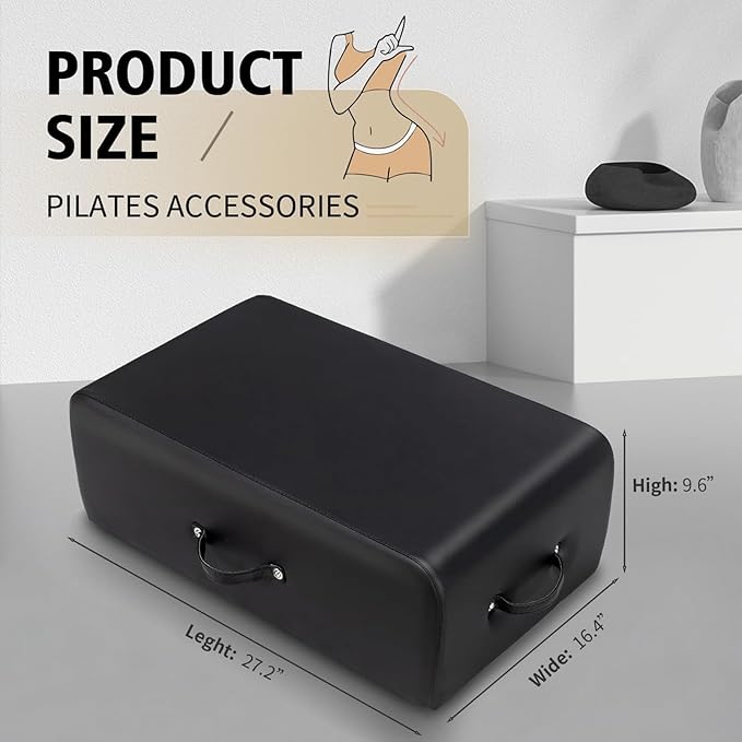 WIKINK Pilates Reformer Sitting Box, Non-Slip Pilates Sit Boxs for Home Workout, Pilates Equipment Accessory, Posture Correction and Rehabilitation Training