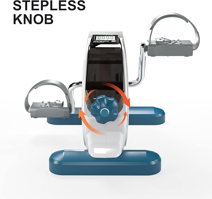 Under Desk Bike Pedal Exerciser Portable Mini Home Exercise Bike with 5LBS Flywheel Sitting Peddler Exerciser for Seniors Legs and Arms Trainer Physical Therapy Equipment Fitness Exercise Bicycle