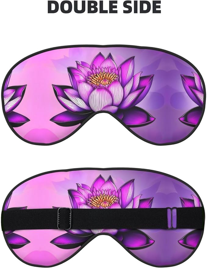 Purple Lotus Head-Mounted Double-Sided Light-Blocking Sleeping Eye mask to Protect Eyes and Relieve Eye Fatigue