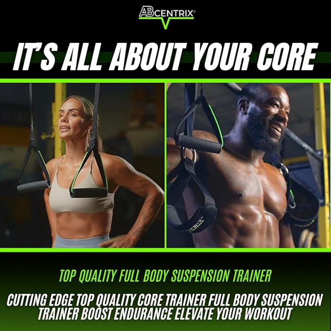 AbSling 2.0 – Premium Hanging Suspension Trainer for Core & Upper Body Strength Training | Heavy-Duty Gym-Grade Ab Slings for Hanging Leg Raises, Abdominal Workouts & Six-Pack Sculpting | Cutting-Edge Two-Pulley Training System Makes Strengthening Easi...