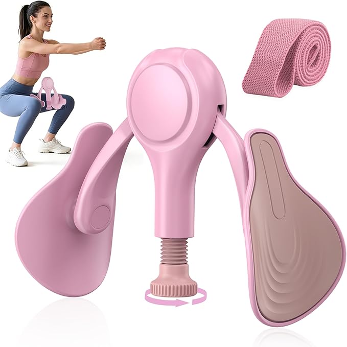 Pelvic Floor Exercise Devices 15-70 LB Adjustable Pelvic Floor Trainer Women Men, Kegel Exercise Equipment Inner Thigh Exerciser for Postpartum Recovery, Thigh and Pelvic Trainer with Band
