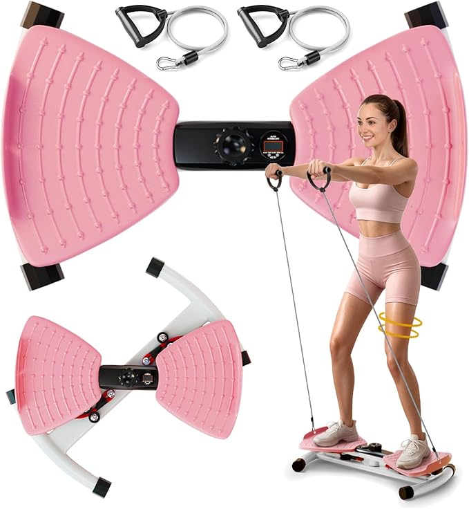 Waist Twister Machine Exercise, Ab Twist Board with Smart LED Digital Counter, Supports 300 lbs, Noiseless, Anti-Slip, Compact Portable for Home Gym Workout Equipment