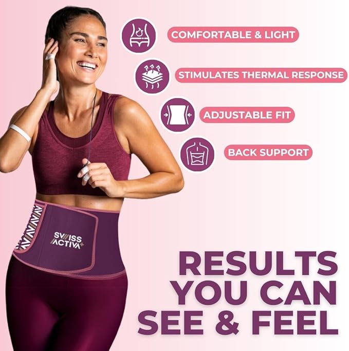 Swiss Activa+ Waist Trimmer -Waist Size 22-44in - Weight Loss Infinity Smart Weighted Hula Hoop for Women Purple
