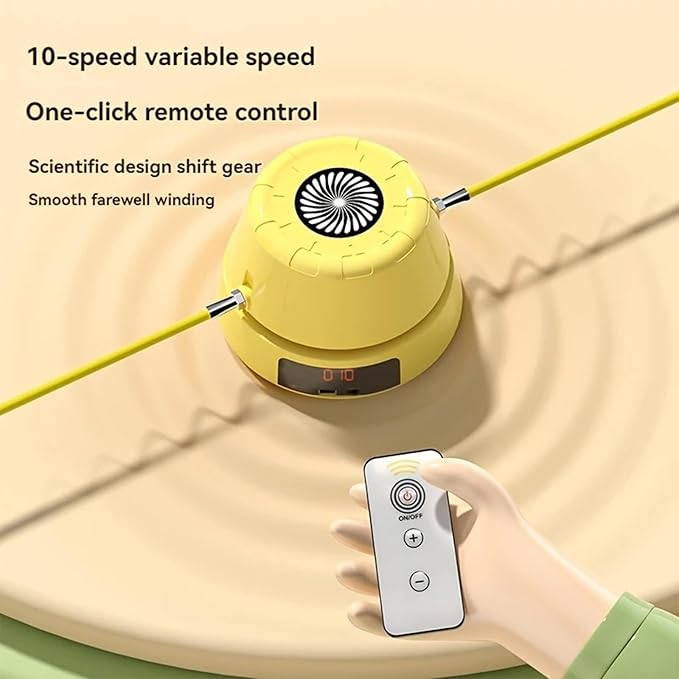 Hyperhop Auto Jump Trainer, Automatic Jump Rope Machine, Ropeless Skipping Rope with Remote Control & Digital Counter, 10-Speed Adjustable, USB Rechargeable