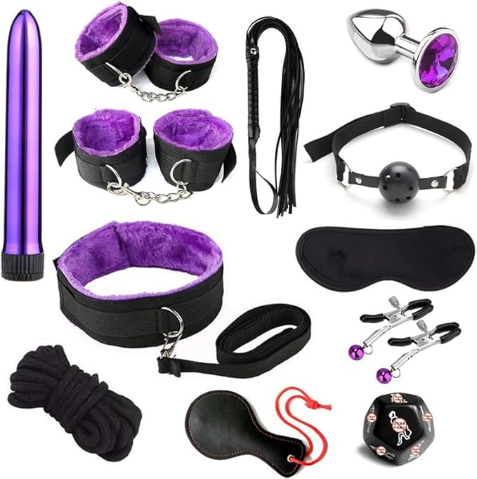 Fashion 12 Piece Nylon Pilates Training Set, Fun Wrist and Hip Exercise Equipment Cosplay Accessories [Purple], Couple Gift