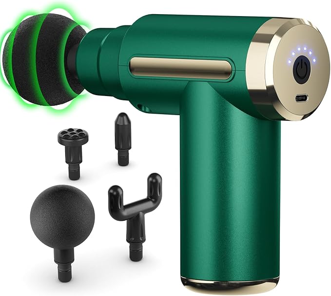 cotsoco Massage Gun Deep Tissue for Pain Relief with 4 Massage Heads & 6 Speeds, Electric Mini Handheld Body Massager for Any Pain Relief, Best Gifts for Men and Mom