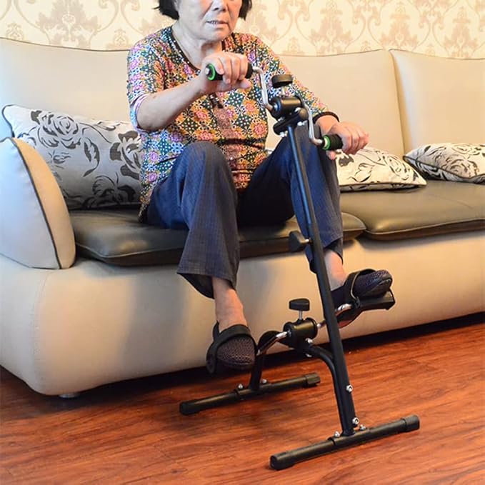Pedal Exerciser, Hand Arm Leg and Knee Peddler, Adjustable Physical Therapy Leg Foot Pedal Exerciser, Compact Exercise for Legs and Arms Workout Fitness