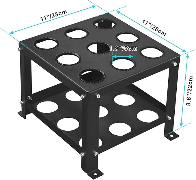 Barbell Holder Floor Stand - Heavy Duty Home Gym Organizer for 9 Barbells - Fits 2-inch Olympic & Curl Bars