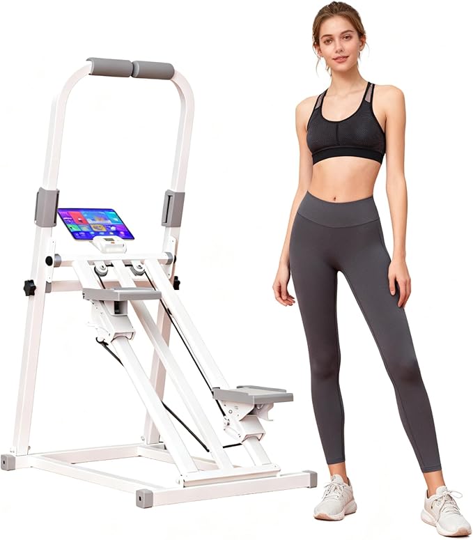 Steppers for Exercise at Home,Step Fitness Foldable Stair Stepper with Handlebar, Adjustable Resistance,Timer & Phone Holder,Quiet Climber Cardio Equipment,440lb Capacity for Home Gym
