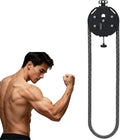 Endless Rope Trainer, Portable Cable Pulley System, Adjustable Tricep Rope Attachment with 330lb Load Capacity, 30kg Max Resistance for Full Body Workout & Strength Training Black
